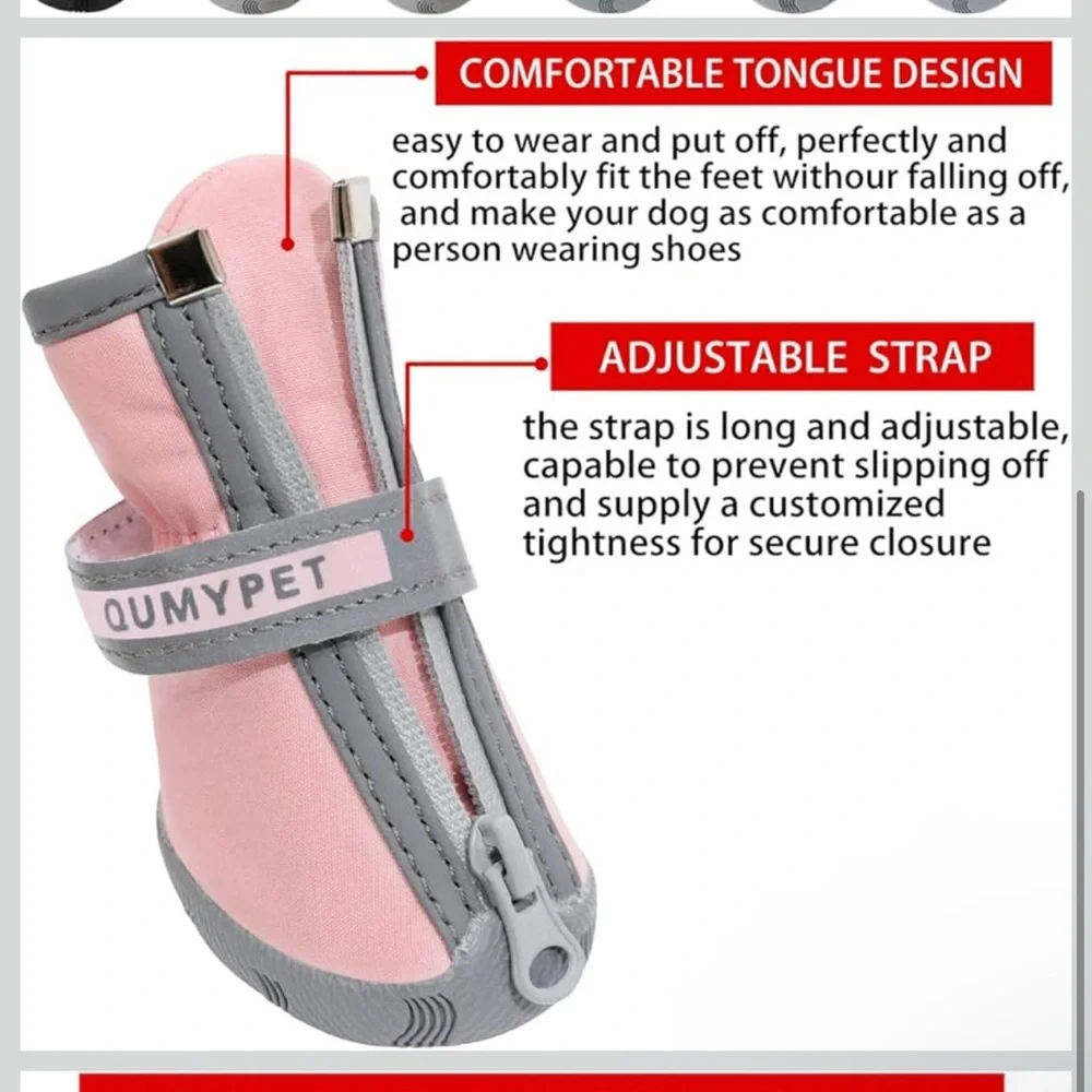 QUMY dog shoes in pink size 2